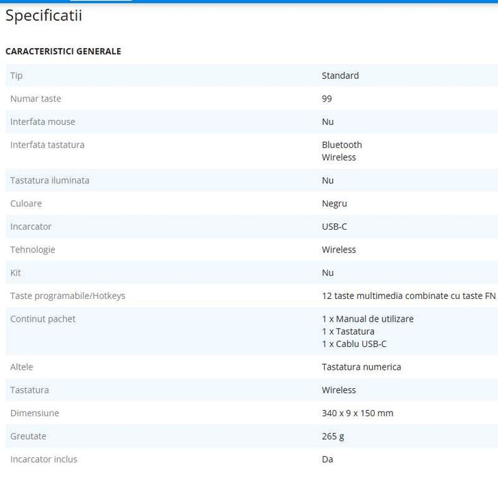 Vand tastatura pliabila Bluetooth 5 Android/Windows/ Mac/ iPad/iPhone