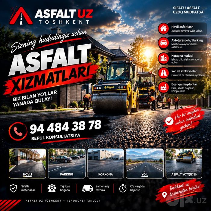 Асфалть toshkent Asfalt asfaltlash asfalt xizmati toshkent