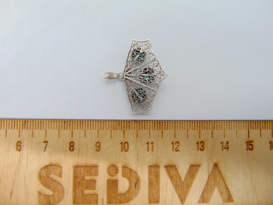 Pandantiv din argint filigran cu turcoaz