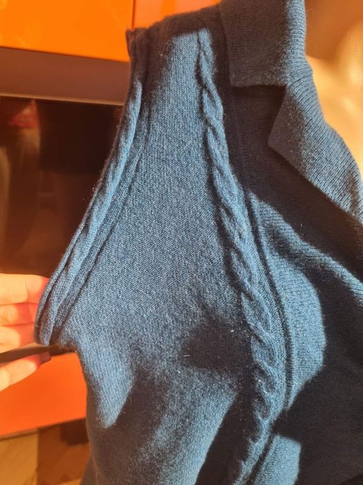 Елек в петролен цвят Adagio, мерино и кашмир