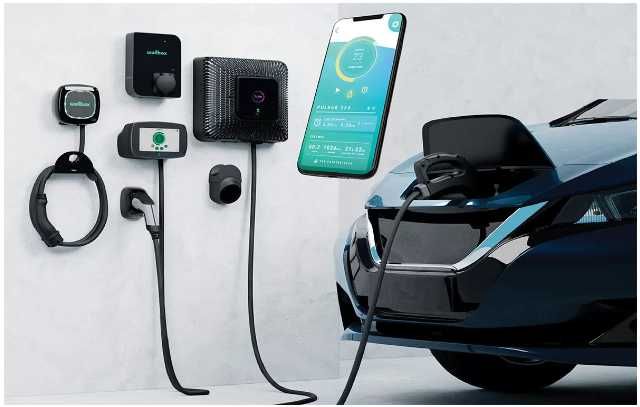 Зарядные станции для электромобилей.