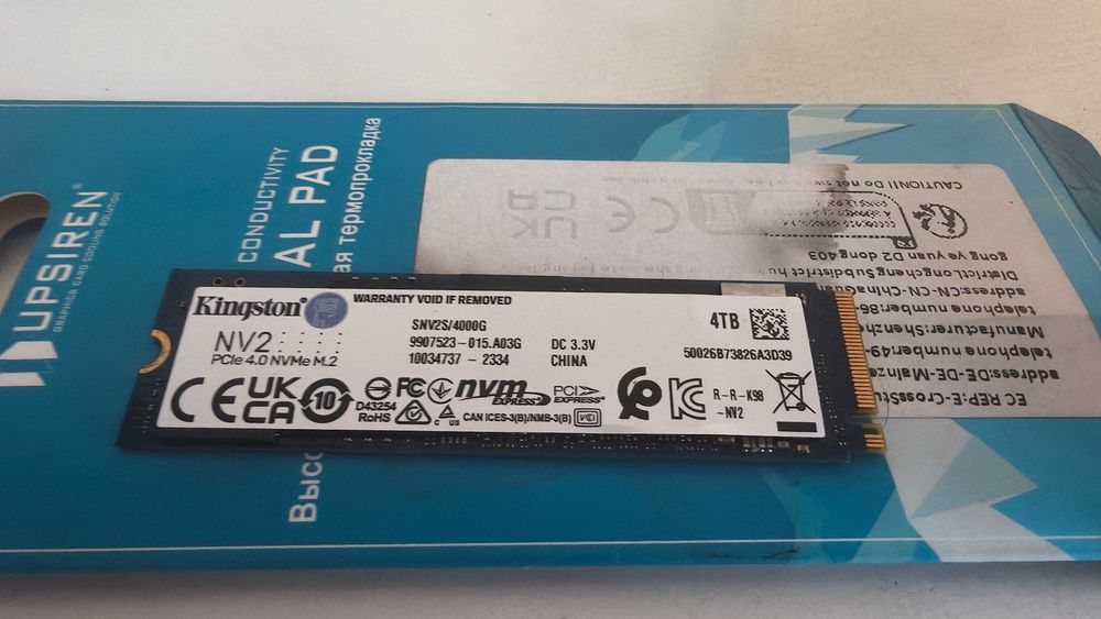Kingston NV2 4TB M.2 2280 NVMe SSD (model SNV2S/4000G).