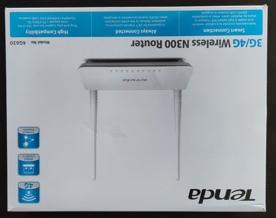 Router Wireless Tenda 4G630, 3G/4G, 300Mbps, 2 antene, portabil