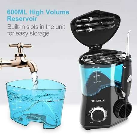 Зъбен душ TUREWELL орален иригатор 600ml 10 регулируеми налягания