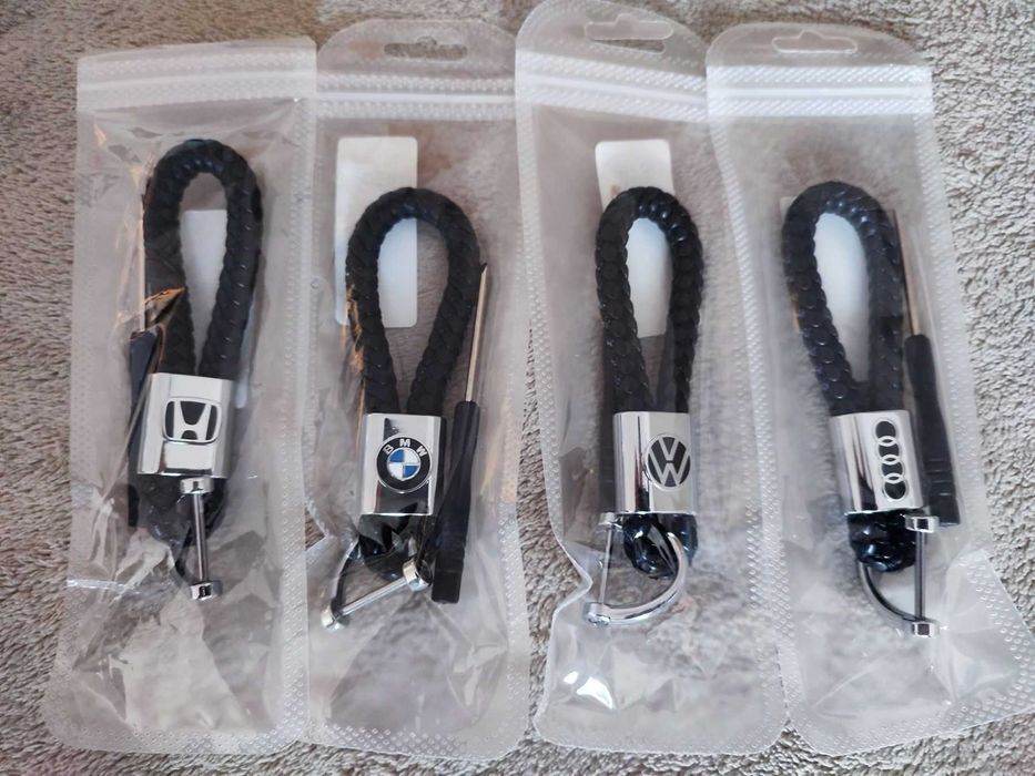 Луксозен кожен ключодържател - Ауди/БМВ/Мерцедес/Тойота/Киа/Пежо/Форд