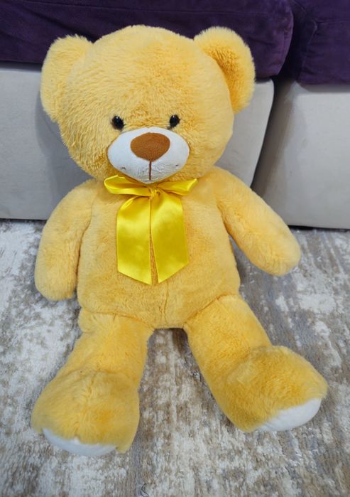 Ursulet de pluș galben-50cm