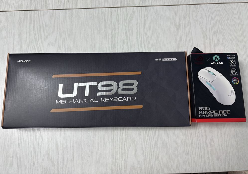 MCHOSE UT98 + ROG Harpe Ace Aim Lab - новый комплект