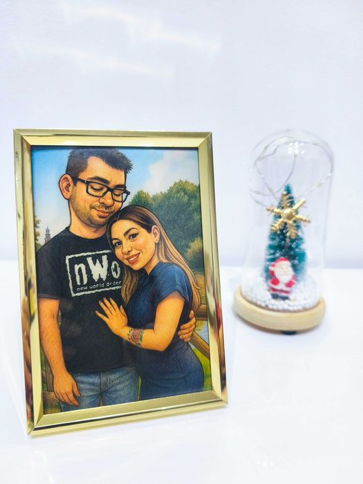 Cadou craciun caricatură in rama