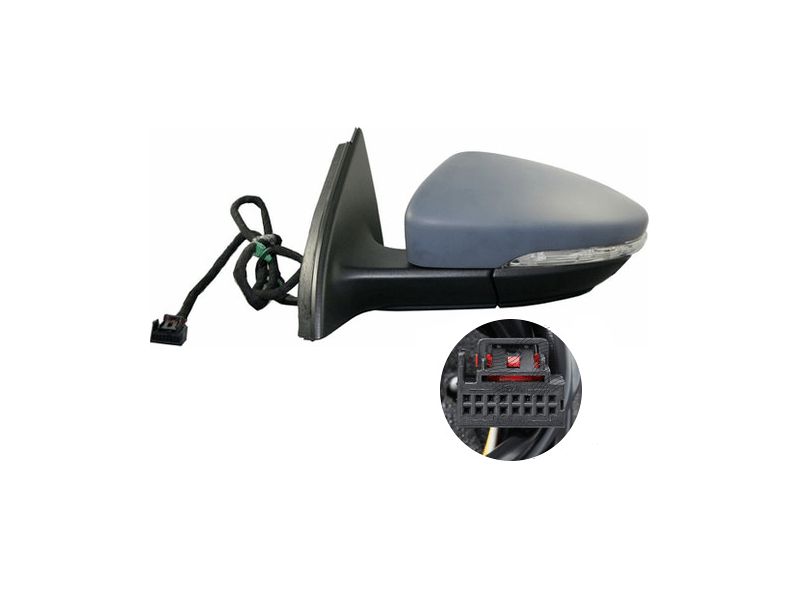 Oglinda exterioara VW Passat (B7 (36)), 11.2010-2015, stanga/dreapta, reglare electrica; grunduit; incalzita; geam asferic; cromat; 6 pini; cu semnalizare, 3AA8575079B9 SRLine