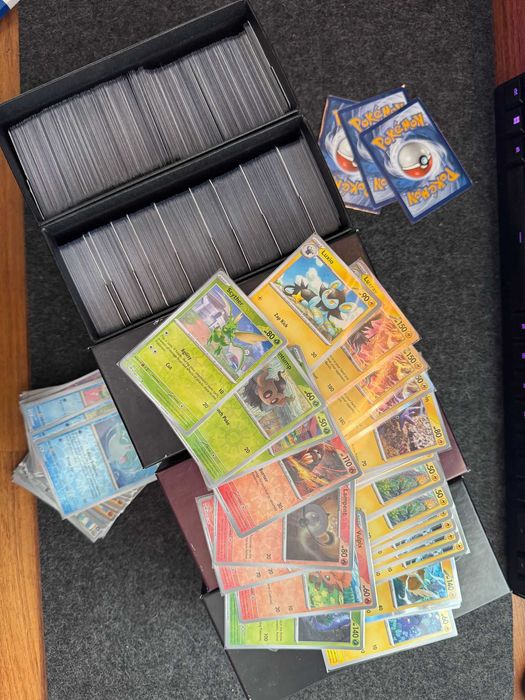 Pokemon TCG Bulk Set 100 carti rare si holo din set OBF, PAL, 151, PRE