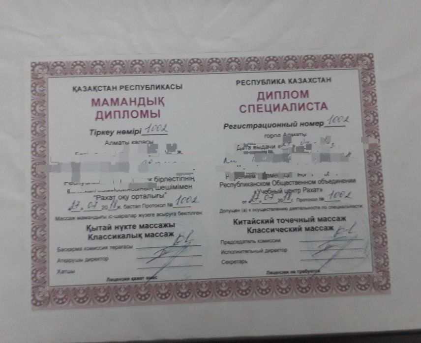 Профессиональный массаж, Алматы