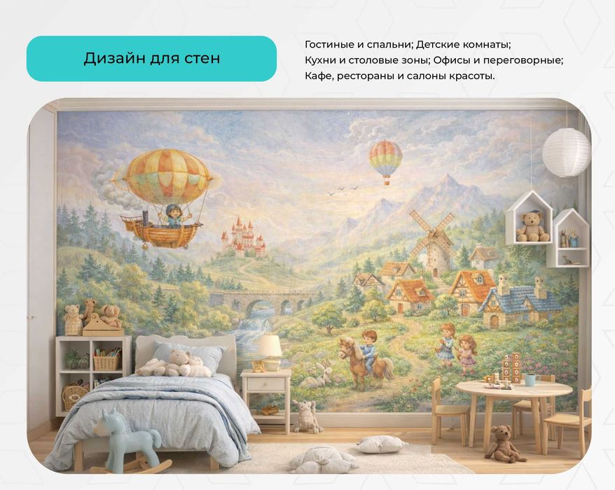 Индивидуальный дизайн оформление стен