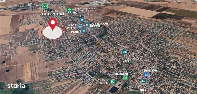 De vanzare teren intravilan, 1721 mp, deschidere ampla–Comuna Berceni