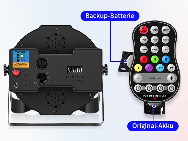 Презареждаем диско RGBW LED прожектор с DMX, 24W, дистанционно