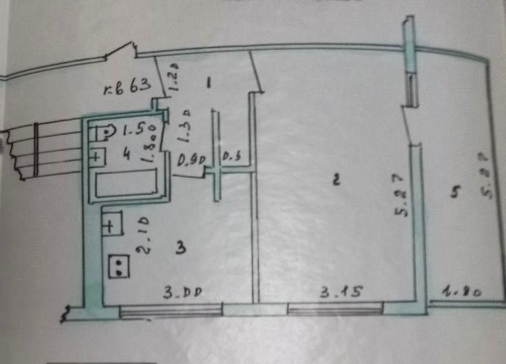 Продается 1 комнатная квартира на Каракамыше 2/1, 1/1/4