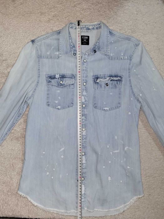 Camasa jeans barbateasca/ unisex, mar S, model Slimfit, marca Fishbone