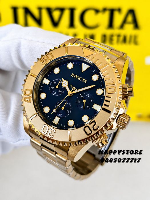 INVICTA Grand Diver Gold blue dial 47 mm, Инвикта нов мъжки часовник