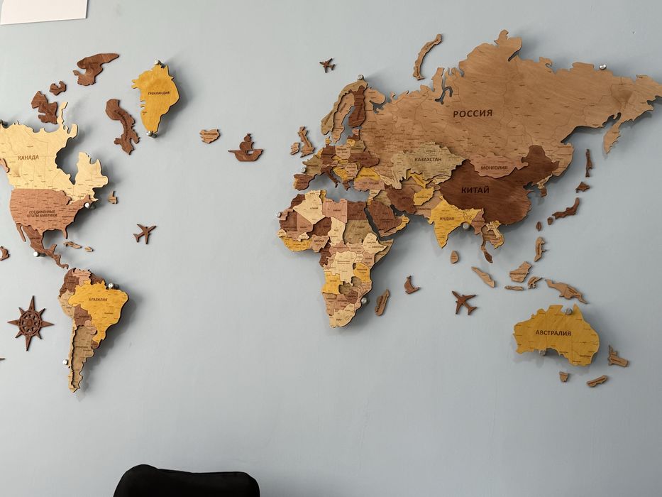 Всемирная карта для стен