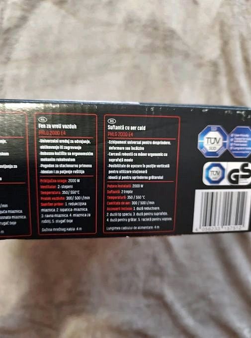 Suflantă aer cald 2000W Parkside, nou