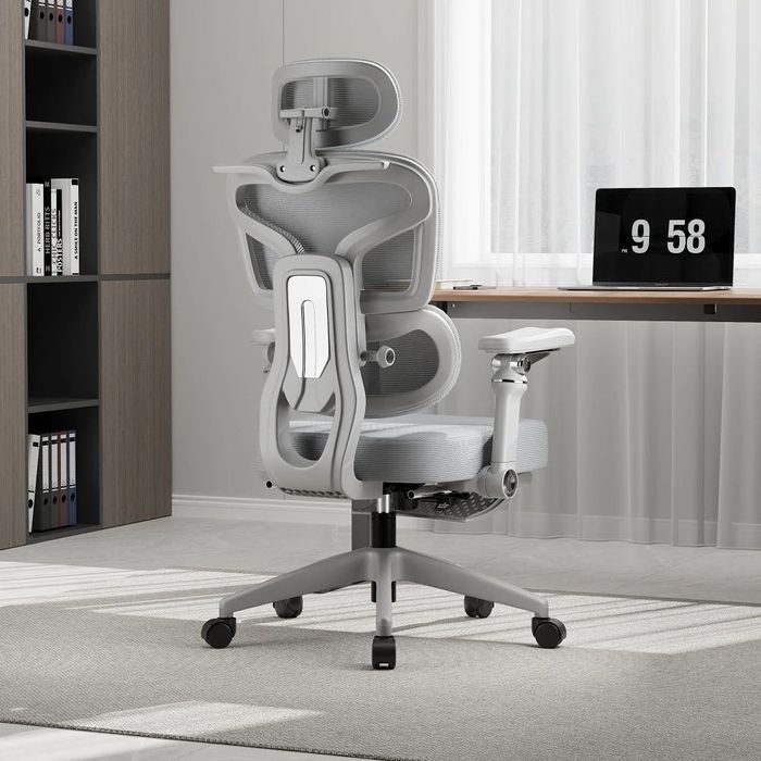 Scaun birou ergonomic DeluxStar T9 Premium Gri cu Footrest