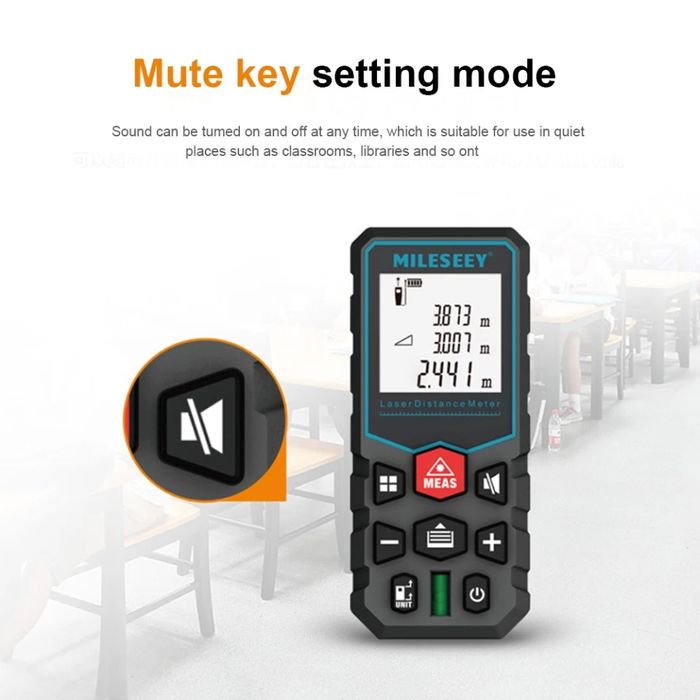 Лазерна ролетка MiLESEEY X 5, измерване до 40 метра, червен лазер