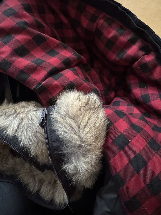 Woolrich parka puf si blana naturala