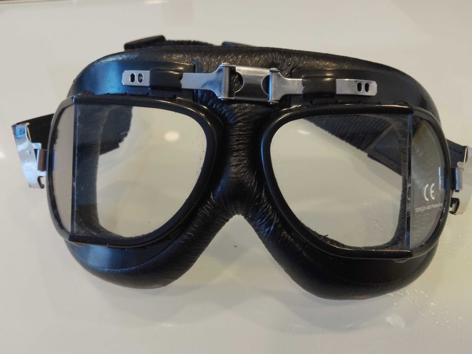 Ochelari moto/Oldtimer Cabrio BARUFFALDI Vintaco Nero - originali, noi