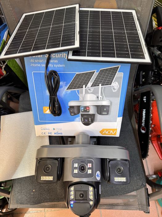 Camera Crocodil de supraveghere cu 2 Panouri Solare, 4 lentile, 4G  12 MP IP66