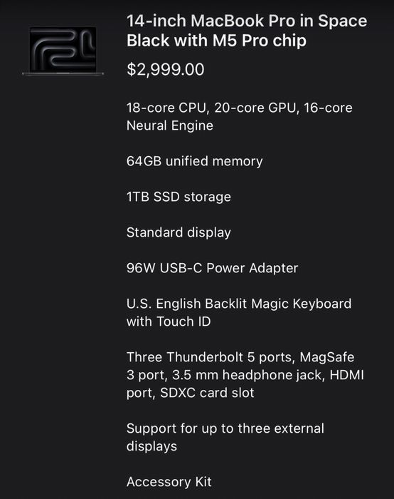 MacBook Pro 14 | M5 Pro | 64GB 1TB