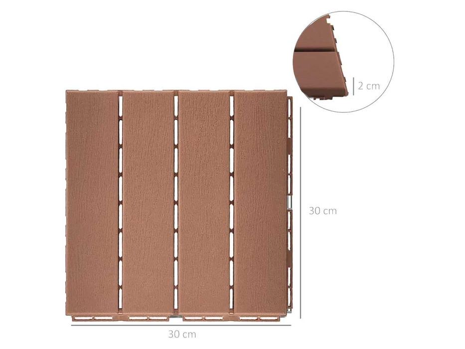 Decking modular exterior aspect lemn maro pardoseală modulară terasa