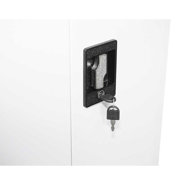 Dulap Vestiar Cabinet Depozit Metalic Usi Securizate Alb 170x50x40 cm