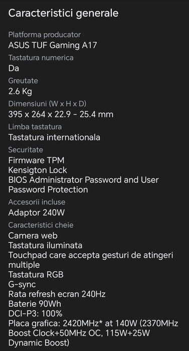 ASUS TUF A17 Ryzen 9 + RTX 4060 | 32GB DDR5 | 1TB SSD | 240Hz