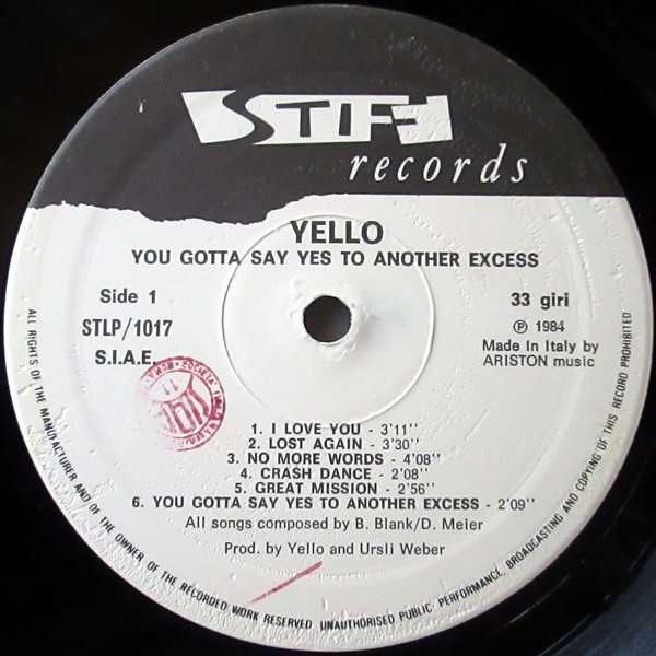 YELLO  виниловая пластинка )