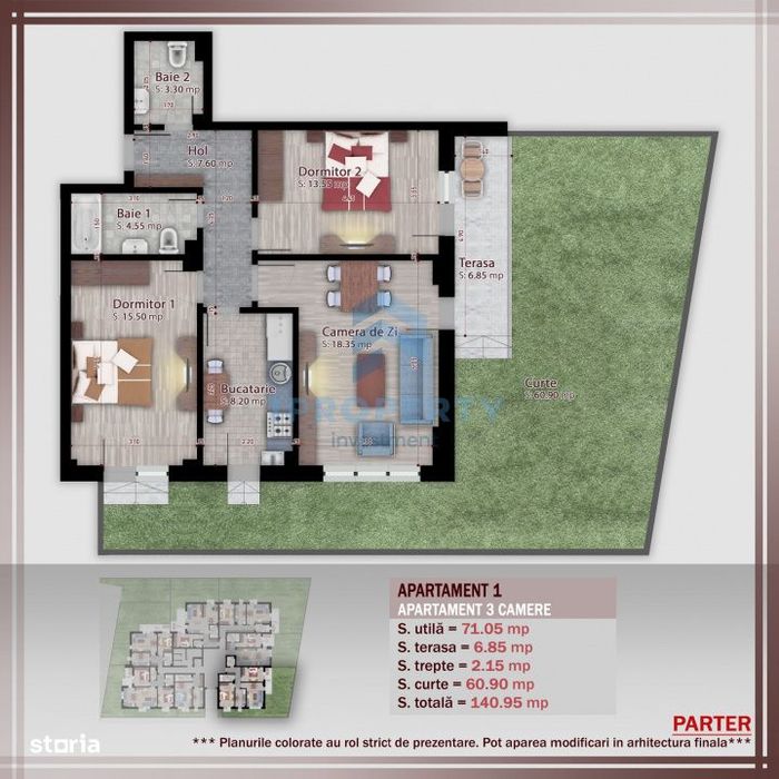Theodor Pallady | 3 Camere | Bloc Nou | Gradina | 141 mp