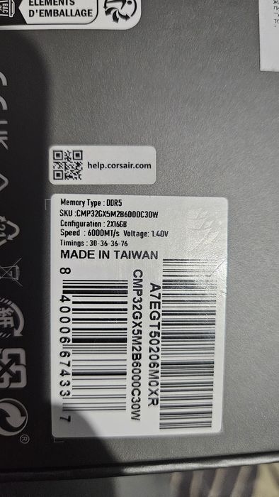 ОЗУ Corsair Dominator Titanium White 32GB (2x16)