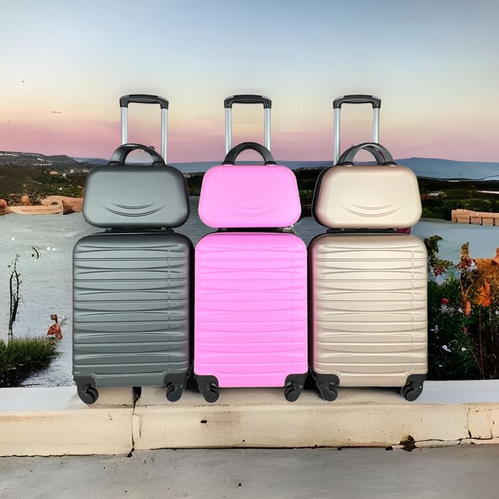 Куфар за ръчен багаж 55x37x22 см | Лек и здрав ABS с , 4 колела 360°