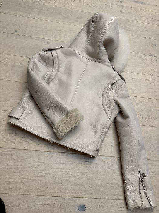 Geaca piele naturala cu blana naturala