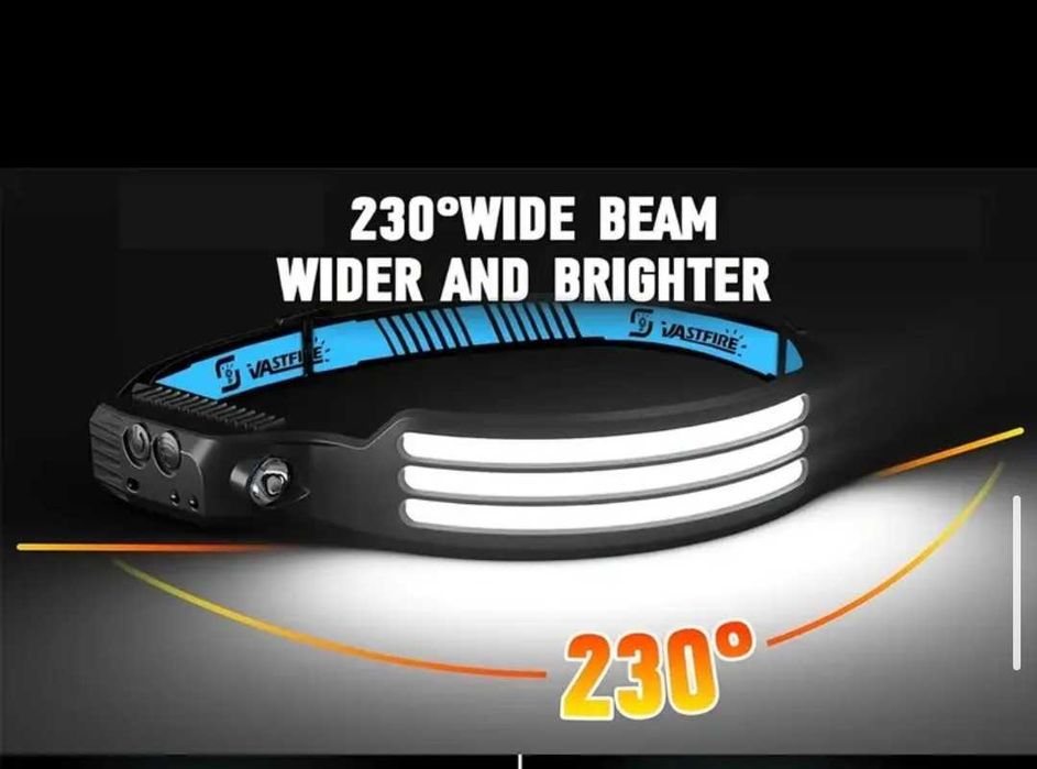 LED челник със сензор за движение и фенерче