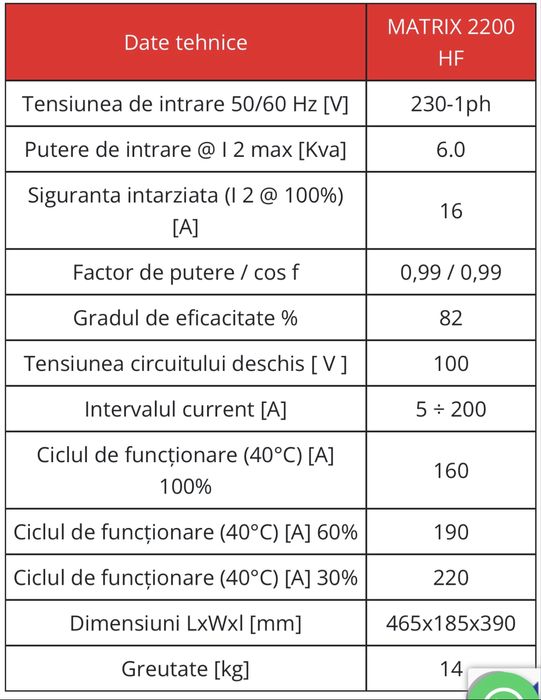 Aparat de sudura Tig DC / mma CEA Matrix 2200 HF + grup racire / 220v