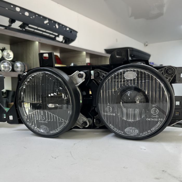 Фары hella black на bmw e34