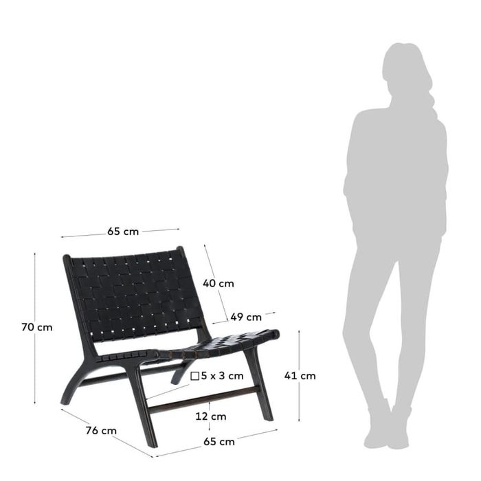 Fotoliu Kave Home lemn si piele