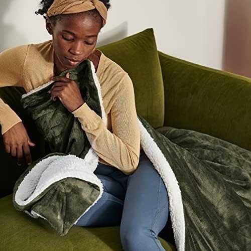 BEDSURE Sherpa одеяло 220x240см XXL Ivy Green