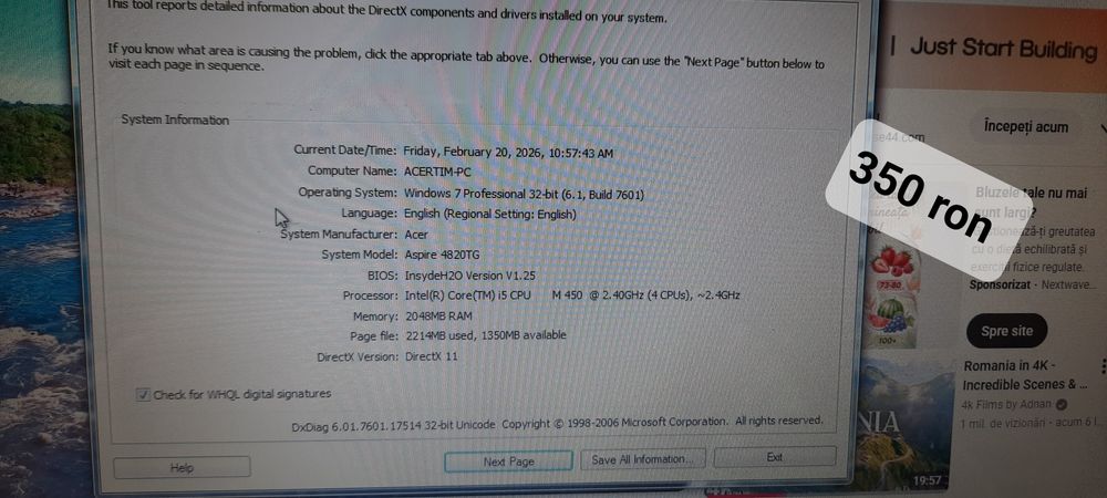 Vand două laptop-uri acer