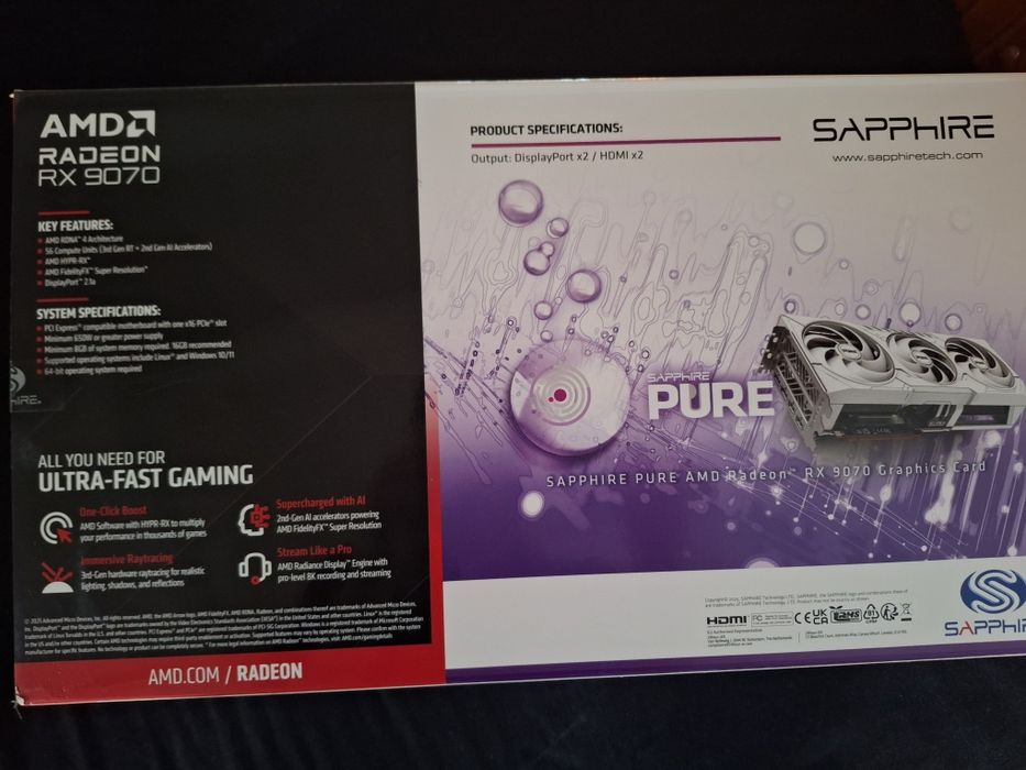 Placa Video rx9070 Sapphire Pure