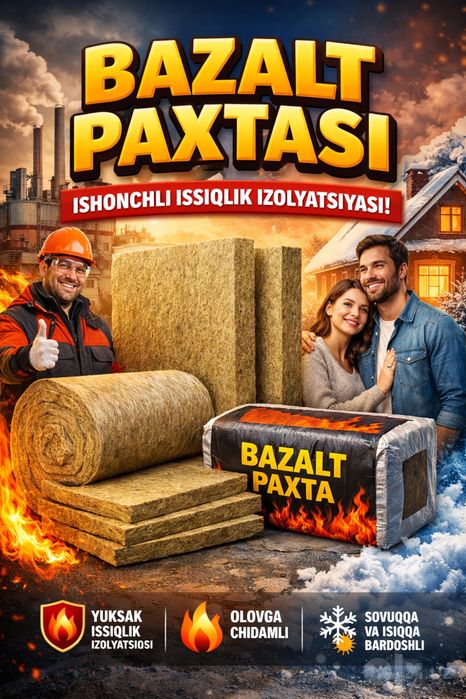 Baazalt mineral paxtasi, bazalt, bazalit, bazalt ishlab chiqrish.