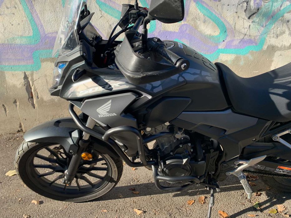 Vand Honda CB500X, rulata putin, topcase, crash guard