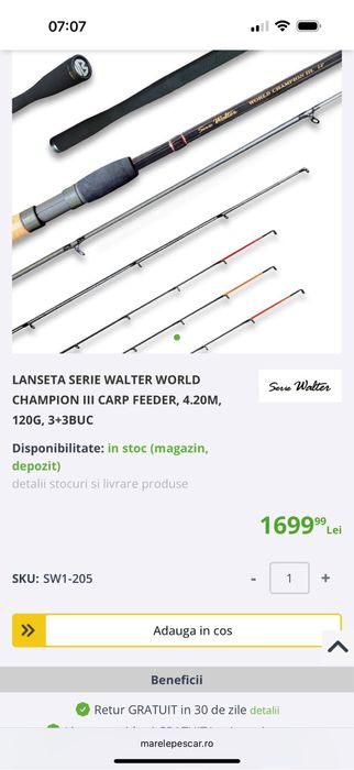 Feeder Serie walter World Champion III 4,20m