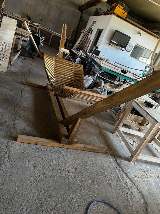 Дървен масивен градински хамак