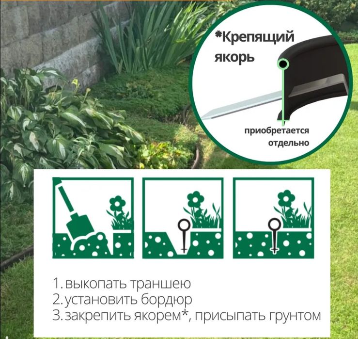 Бордюр садовый Канта (KANTA) длина 10м