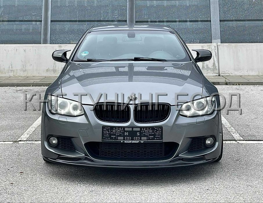 Преден лип спойлер за бмв е92 е93 фейс м тех / bmw e92 e93 m tech lip spoiler lci facelift / добавка за предна броня / нож